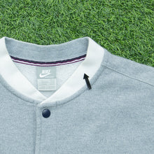 Load image into Gallery viewer, 2008 Nike N Logo Embroidered Small Swoosh Button Up Crewneck Varsity Grey Jumper - L
