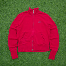 Load image into Gallery viewer, Women’s 2008 Nike Small Swoosh Embroidered Logo Fitted Zip Up Red Jumper - L (14-16)
