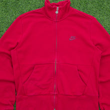 Load image into Gallery viewer, Women’s 2008 Nike Small Swoosh Embroidered Logo Fitted Zip Up Red Jumper - L (14-16)

