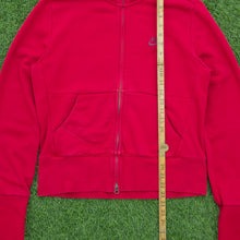 Load image into Gallery viewer, Women’s 2008 Nike Small Swoosh Embroidered Logo Fitted Zip Up Red Jumper - L (14-16)
