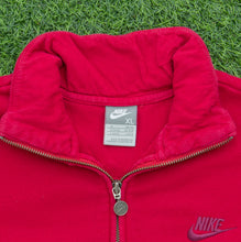 Load image into Gallery viewer, Women’s 2008 Nike Small Swoosh Embroidered Logo Fitted Zip Up Red Jumper - L (14-16)
