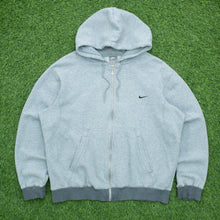 Load image into Gallery viewer, 2007 Nike Small Swoosh Embroidered Logo Boxy Grey Zip Up Hoodie - L
