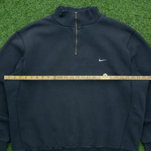 Load image into Gallery viewer, 2004 Nike Small Swoosh Embroidered Logo 1/4 Quarter Zip Black Jumper - XL
