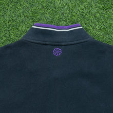 Load image into Gallery viewer, 2010 Nike Small Swoosh Logo Embroidered Button Up Ribbed Varsity Black Jumper - S

