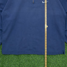 Load image into Gallery viewer, 1997 Nike Small Swoosh Embroidered Logo Quarter Zip Navy Jumper - XL
