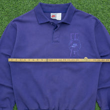Load image into Gallery viewer, 1993 Nike USA Sports And Fitness Embroidered Logo Boxy Purple Collard Sweatshirt - M
