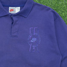 Load image into Gallery viewer, 1993 Nike USA Sports And Fitness Embroidered Logo Boxy Purple Collard Sweatshirt - M
