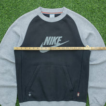 Load image into Gallery viewer, Women’s 2003 Nike Large Swoosh Logo Felt Graphic Pullover Pocket Raglan Crewneck Sweatshirt - M (12-14)
