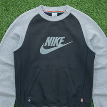 Load image into Gallery viewer, Women’s 2003 Nike Large Swoosh Logo Felt Graphic Pullover Pocket Raglan Crewneck Sweatshirt - M (12-14)
