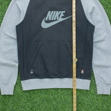 Load image into Gallery viewer, Women’s 2003 Nike Large Swoosh Logo Felt Graphic Pullover Pocket Raglan Crewneck Sweatshirt - M (12-14)
