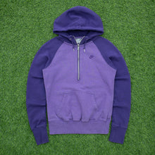 Load image into Gallery viewer, Women’s 2010 Nike Small Swoosh Embroidered Logo Raglan Quarter Zip Purple Hoodie - M (10-12)
