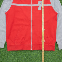 Load image into Gallery viewer, 2005 Nike Athletic 7 Small Spell Out Graphic Mesh Logo Embroidered Stripe Taping Raglan Red Zip Up Jumper - M
