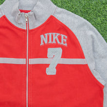 Load image into Gallery viewer, 2005 Nike Athletic 7 Small Spell Out Graphic Mesh Logo Embroidered Stripe Taping Raglan Red Zip Up Jumper - M
