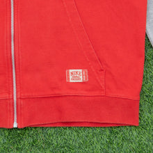 Load image into Gallery viewer, 2005 Nike Athletic 7 Small Spell Out Graphic Mesh Logo Embroidered Stripe Taping Raglan Red Zip Up Jumper - M
