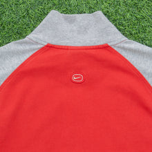Load image into Gallery viewer, 2005 Nike Athletic 7 Small Spell Out Graphic Mesh Logo Embroidered Stripe Taping Raglan Red Zip Up Jumper - M
