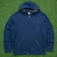 Load image into Gallery viewer, 2007 Nike Small Swoosh Embroidered Logo Navy Zip Up Hoodie - XL
