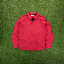 Load image into Gallery viewer, (1995) Adidas Equipment EQT Centre Logo Embroidered Red Longsleeve Rugby Polo Shirt - M
