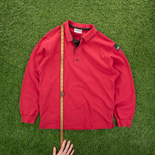 Load image into Gallery viewer, (1995) Adidas Equipment EQT Centre Logo Embroidered Red Longsleeve Rugby Polo Shirt - M
