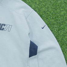 Load image into Gallery viewer, 2004 Nike Athletic 71 Spell Out Graphic Small Swoosh Embroidered Grey Hoodie - L
