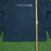 Load image into Gallery viewer, 2001 Nike Spell Out Embroidered Small Swoosh Crewneck Navy Sweatshirt - L
