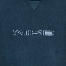 Load image into Gallery viewer, 2001 Nike Spell Out Embroidered Small Swoosh Crewneck Navy Sweatshirt - L
