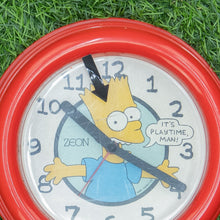 Load image into Gallery viewer, 1990 Bart Simpson ‘It’s Playtime, Man!’ The Simpsons Clock
