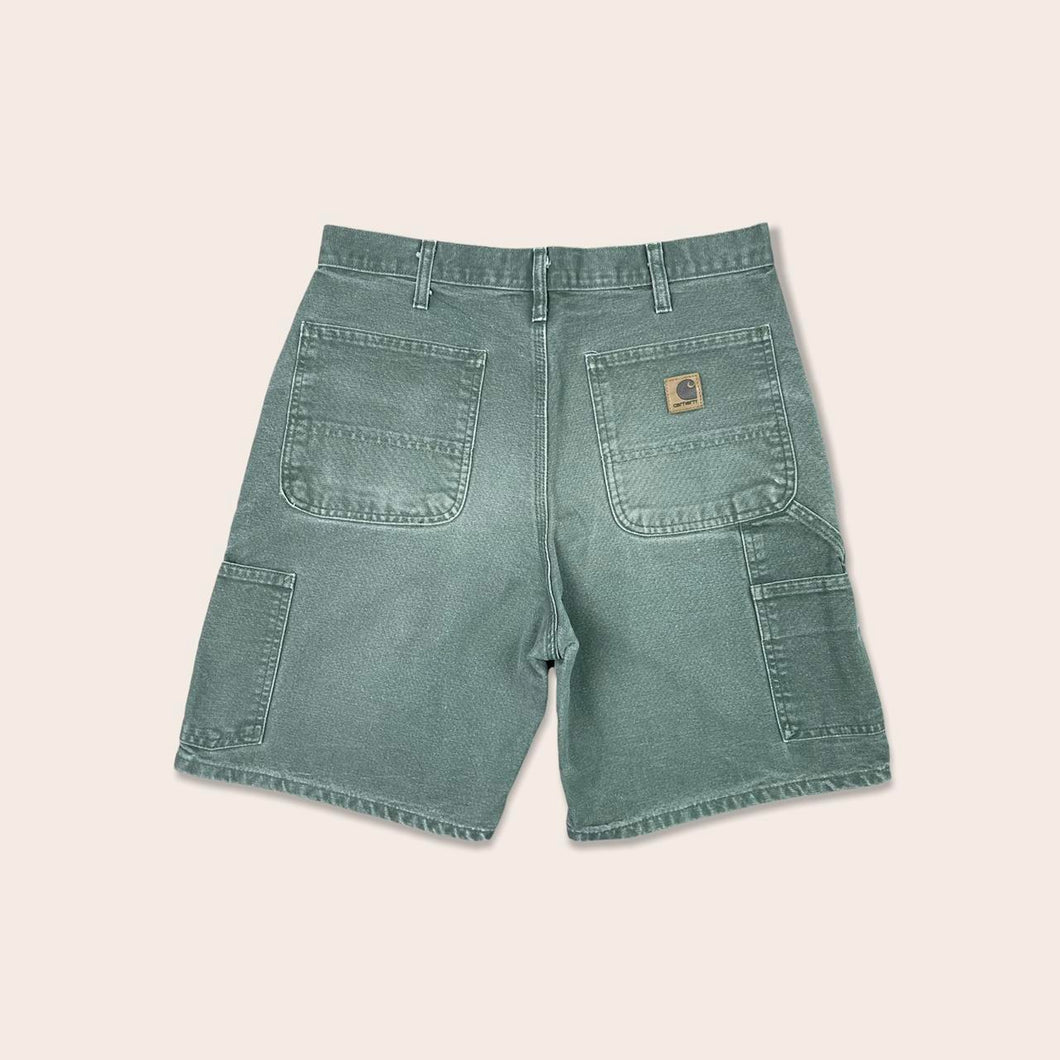 Vintage Carhartt Denim Green Carpenter Shorts - 32”
