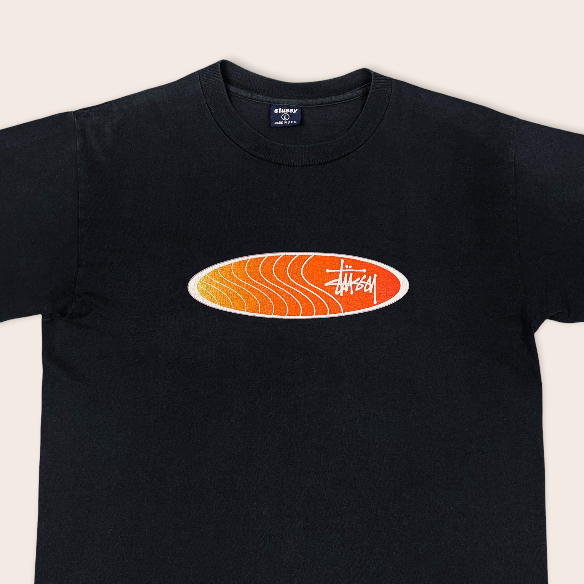 1990's) Stussy faded surfboard graphic t-shirt - L – Since'99 Vintage