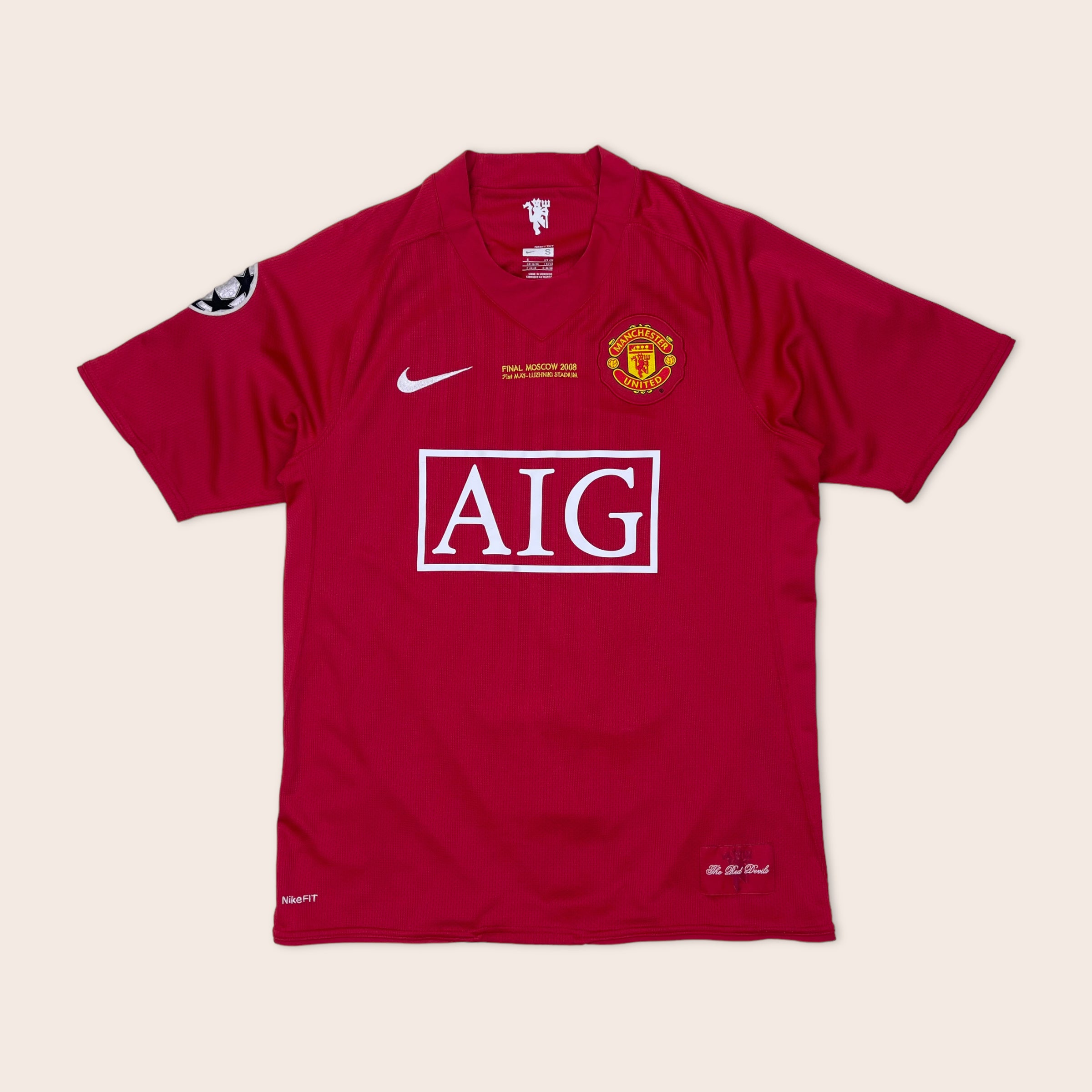 (2008) Manchester United Rooney 2008-09 UCL Moscow Final Home Football Shirt S