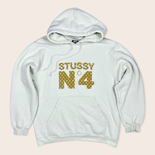 90s Vintage old Stussy Monogram N4 LOGO shirt hoodie Sweatshirt